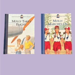 American Girl: Molly Takes Flight & Molly Marches On Hardcover Books - Like New
